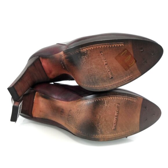 NIB$995 CoSTUME NATIONAL LACED LEATHER ANKLE BOOTS PLATFORM BACK ZIP HEELS 39 9 - Picture 9 of 10